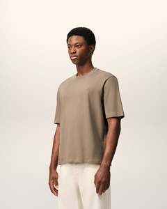 Regular Fit Men's T-Shirt 100% Cotton Knitted O-Neck Solid Color Casual Breathable Quick Dry Short Sleeve Front <b>Logo</b> - Product Image 4