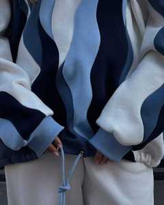 Sudadera Oversize con Bloques de Color, Tejida en Algodón, Cuello Redondo, Estilo Casual para Otoño, Unisex, Corte Regular - Product Image 4