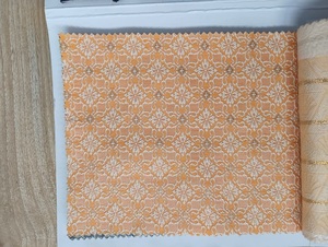 Rouleau de tissu jacquard brodé en georgette pour vêtements de mariage - Finition douce et lisse, poids moyen - Product Image 3