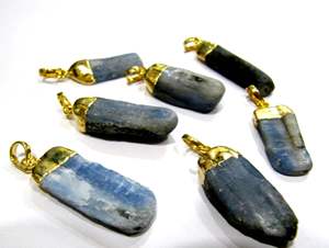 Colgante de Jaspe Azul Natural en Forma de Lápiz con Punta, Amuleto de Piedra Preciosa - Product Image 2