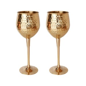 Elegant Handmade Brass Wine Glass Set Gold Finish Goblets Luxury <b>Drinkware</b> for Wedding Party Home Decor Gift - Product Image 3