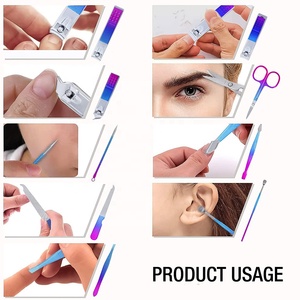 Wholesale 8-Piece German Stainless Steel Manicure Pedicure <b>Kit</b> <b>Nail</b> File Scissor Pusher Beauty Set PU Zipper Case Box Packaging - Product Image 4