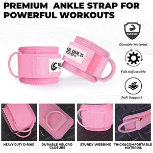 Sangles de cheville réglables en nylon et néoprène pour la gym, avec anneaux en D, pour les exercices des jambes, des abdominaux et des fessiers 2026 - Product Image 2