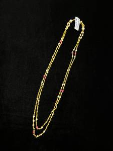 Collier en chaîne de moissanite plaqué or Tishya Diamond pour femmes, bijoux classiques à porter au quotidien avec des perles roses - Product Image 3