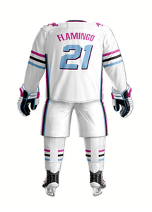 <b>For</b> Vice Flamingo Theme Team <b>Kit</b> Customizable Ice Hockey Jersey 100% Polyester Moisture Wicking Sublimated Print - Product Image 4