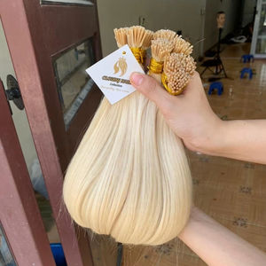 Extensions de cheveux humains bruts vietnamiens 613, kératine I U V K, pointes plates, ultra-lisses, blond haute intensité, couleur personnalisée, directement de l'usine - Product Image 3