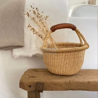 Panier Bolga en jonc de mer fait main durable, écologique, multifonctionnel, pour la décoration de la maison, rangement et organisation, design personnalisable