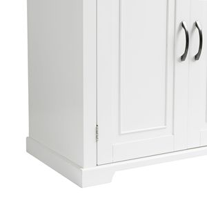Mobiletto da Bagno Bianco con Ripiani Regolabili, Ante e Cassetto, Multiuso per Cucina - Product Image 6