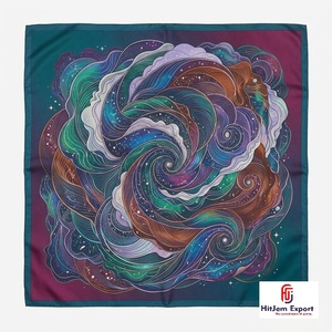 Elegant Custom Printed Luxury <b>Silk</b> <b>Scarf</b> Womens Square Headscarf Lightweight Fashion Fabric OEM ODM Manufacturer Taiwan Supplier - Product Image 2