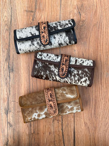 Fabriqué à la main en cuir repoussé bijoux organisateur pochette de rangement collier anneau boucle d'oreille bijoux rouleau peau de vache bijoux étui de voyage - Product Image 3