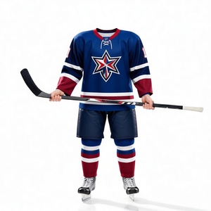Maillot de hockey sur glace personnalisé pour équipe, en polyester respirant, imprimé par sublimation, écologique, grandes tailles, vêtements de sport pour l'entraînement - Product Image 1