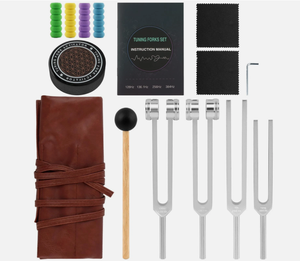Ensemble de diapasons 4 pièces, en aluminium lesté et non lesté pour la sonothérapie, la méditation, etc. - Product Image 2