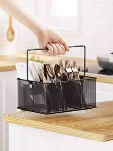 Artistic Design Iron Cutlery Holder For Decorative Kitchen Counter Styling Enhancing Cooking Space With Metal Art - Product Image 2