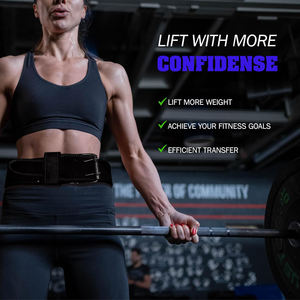 Ceinture de musculation unisexe en cuir de vache, ceinture de musculation à double languette, ceinture de compression pour la salle de sport - Product Image 5