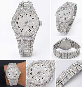 Custom Luxury Men's Women's MIYOTA Mechanical Watch Stainless Steel Diamond Analog Display Glass 41mm Auto Date Unisex Watch - Product Image 3