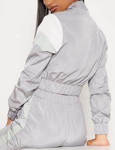 Ensemble de survêtement de maternité 2 pièces léger et respirant pour femme, coupe-vent grande taille avec haut court zippé - Product Image 4