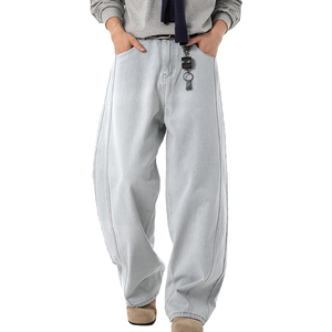 Pantalones Vaqueros Anchos de Mezclilla Lavada para Hombre, Estilo Holgado, Moda Urbana, Ropa Casual - Product Image 1