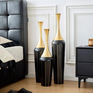 Modern Handmade Aluminum Tabletop <b>Vase</b> <b>Set</b> <b>3</b>-Piece 28.34in 24.4in 20.4in Decorative Sculpture Gradient Finish Jaffs Exports - Product Image 6