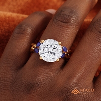 Bague en Moissanite à Coupe Ronde, Bijou en Or pour Femme, Pierre Verte, Motif Feuille, Cadeau de Mariage et Fiançailles, Bijoux Tendance, Style Raffiné