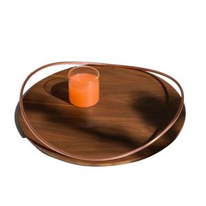 Tapis isolant, set de table de cuisine, support pour bol, plateau à bonbons et noix, plateau de service en bois d'acacia, plateau de service en bois pour aliments, fruits, thé et café - Product Image 5