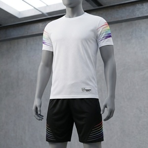 Ensemble de maillots de football en polyester à séchage rapide personnalisés, imprimés numériquement avec le nom de l'équipe, short de football, vente en gros, fabricant OEM ODM - Product Image 2