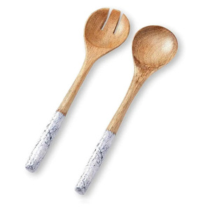 Ensemble de serveurs en bois avec poignée, ustensiles de cuisine pour servir les salades, pour la maison ou la restauration, ensembles de serveurs à salade en bois - Product Image 4