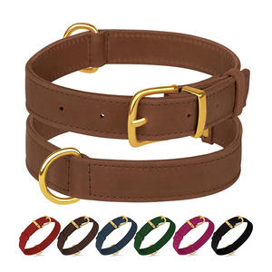 Collier pour chien en cuir le plus vendu, respirant, imperméable, classique, rembourré et doux, avec boucle réglable - Product Image 5