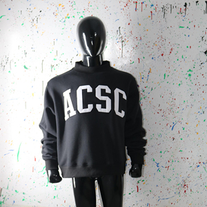 Sudadera Negra Extra Grande con Cuello Redondo ACSC, Unisex, de Algodón Tejido, Estilo Casual con Estampado de Letras en la Parte Delantera, Estilo Otoñal, CLUSH SPORTS - Product Image 6