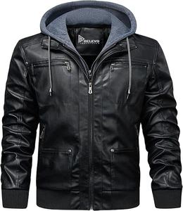 Nueva Chaqueta de Invierno de Cuero Premium para Hombre, Cuello Camisero, Piel de Cordero Genuina, Estilo Motero Clásico con Cierre y Logotipo Frontal - Product Image 1