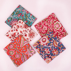 Jaipur ผ้าพันคอผ้าฝ้ายระบายอากาศลายดอกไม้, ผ้าพันมือระบายอากาศได้ดีเป็นมิตรกับสิ่งแวดล้อมสำหรับผู้ชายผู้หญิงอเนกประสงค์ - Product Image 2