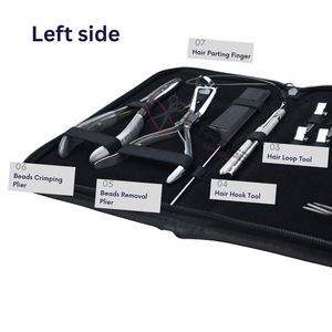Nuevo kit de herramientas para extensiones de cabello plateadas con aplicador de microanillos, alicates, aguja de bucle, enhebrador, gancho, clips de estilizado y peine para uso comercial - Product Image 4