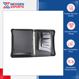 Vente Flash : Classeur à Anneaux en Cuir PU de Qualité Supérieure avec Fermeture Éclair, Logo Personnalisé, Quantité en Gros - Nexgen Exports - Product Image 2
