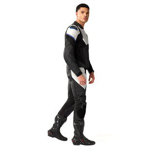 Traje de Motocicleta de Cuero para Hombre, Manga Larga, Bloques de Color, Transpirable, Ropa de Carreras para Todas las Estaciones, Equipo de Protección - Product Image 1