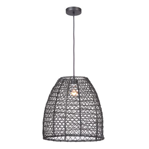 Creative Quality Matte Black Woven <b>Rattan</b> <b>Pendant</b> Light Hanging Lamp Fixture For Kitchen Dining Room Indoor Home Decoration - Product Image 1