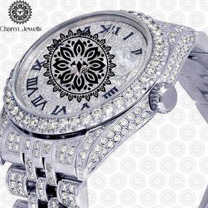 Montre de luxe pour femme Charm_Jewells en acier inoxydable, cadran rond de 38 mm, mouvement à quartz analogique, affichage de la date, fermoir pliant - Product Image 5