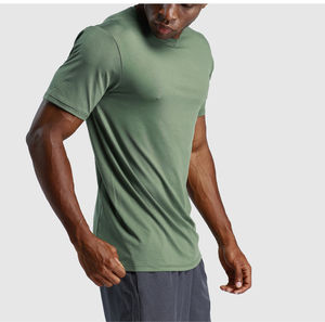 Camisetas Formales con Cuello Redondo para Hombre, 88% Poliéster, 12% Elastano, Tela Jersey, Logotipo Frontal, Secado Rápido, Elásticas, para Gimnasio, Verano - Product Image 3