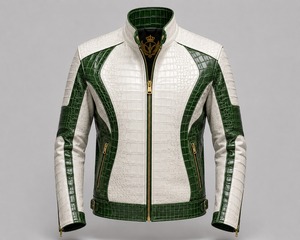 Vestes en cuir de qualité supérieure pour hommes, différentes couleurs disponibles, tailles personnalisées, meilleures ventes, vestes en cuir de crocodile pour hommes - Product Image 4