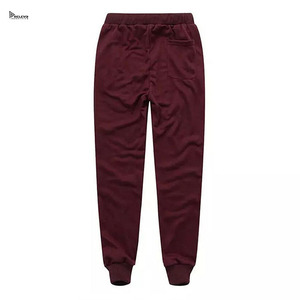 <b>Top</b> Men's <b>Maroon</b> Sweatpants Elastic Waist Drawstring Closure Casual Joggers With Pockets Midweight Knitted Fabric Right Leg Log - Product Image 2