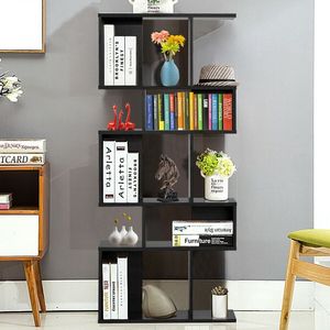 Libreria Angolare a 5 Cubi con Scaffali a Scala e Espositore - Product Image 5