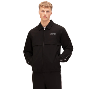 Conjunto de chándal de forro polar con cremallera completa para hombre, chaqueta con cuello alto, pantalones de pierna ancha con ribete y dobladillo abierto, ajuste cómodo, ropa deportiva informal, conjunto OEM - Product Image 4