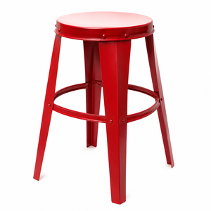 Classic Industrial Metal <b>Stool</b> | <b>Vintage</b> Round Bar <b>Stool</b> | Heavy Duty Modern Kitchen Counter Restaurant Seating Coated Chair - Product Image 1