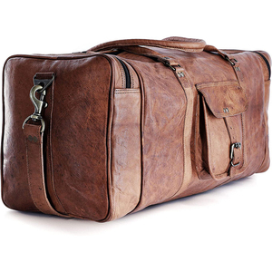 Bolsas de Viaje de Cuero 100% Genuino para Hombre y Mujer / Bolsa de Viaje Impermeable de Alta Calidad Hecha en Fábrica y Personalizada - Product Image 4