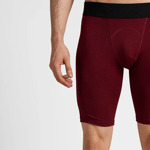 Shorts de compression pour hommes, taille mi-haute, bande élastique, respirant, en coton et élasthanne tricoté, style décontracté - Product Image 5