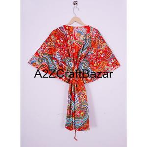 Robe longue courte 100 % coton écologique faite à la main pour femme, style bohème, kaftan de créateur, collection été 2025, motifs multiples doux, rose, pour soirée - Product Image 5