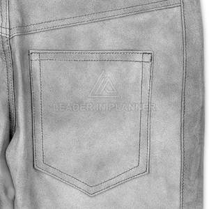 Pantalones de Cuero para Hombre de Alta Calidad, Transpirables y Ligeros, Diseño Personalizado con su Propio Logotipo, Pantalones de Cuero Lavado para Hombre - Product Image 3