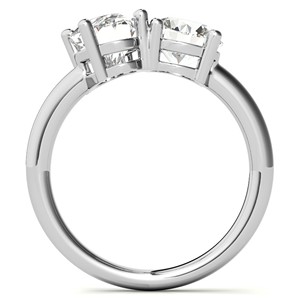 Oval Cut And Round Brilliant Cut Toi Et Moi Engagement <b>Ring</b> VVS1 Moissanite Wedding <b>Statement</b> <b>Ring</b> 18K Solid White Gold <b>Ring</b> - Product Image 6