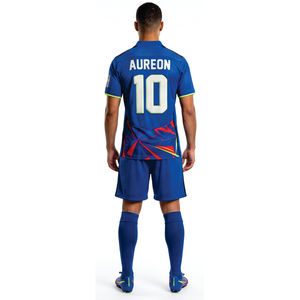Men's Geometric Print Soccer Jersey V-Neck Short Sleeve Moisture Wicking <b>Athletic</b> Uniform - Product Image 2