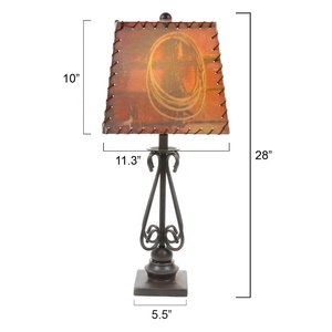 Lámpara de Mesa de Metal Forjado Estilo Western, Diseño Rústico <span class=keywords><strong>Vaquero</strong></span>, Base Hecha a Mano, Iluminación Decorativa para <span class=keywords><strong>el</strong></span> Hogar - Product Image 2