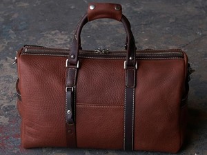 <b>Men</b> Genuine <b>Leather</b> Casual Duffle <b>Bag</b> Zipper Luxury Sport Polyester Lining Vintage Saddle Brown Weekender Travel Gym <b>Overnight</b> - Product Image 3