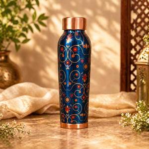 ชุดขวดน้ำทองแดงลายโบฮีเมียนแบบพกพาพร้อมฝาปิด - Product Image 6